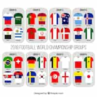 Vettore gratuito campionato mondiale di calcio con diverse attrezzature