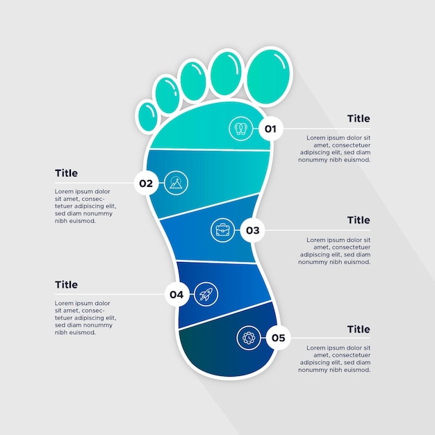 Бесплатное векторное изображение Инфографика следа в плоском дизайне