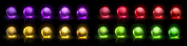 Free vector force shield bubbles energy glow balls spheres