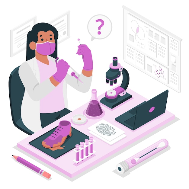 Free vector forensic expert  concept illustration