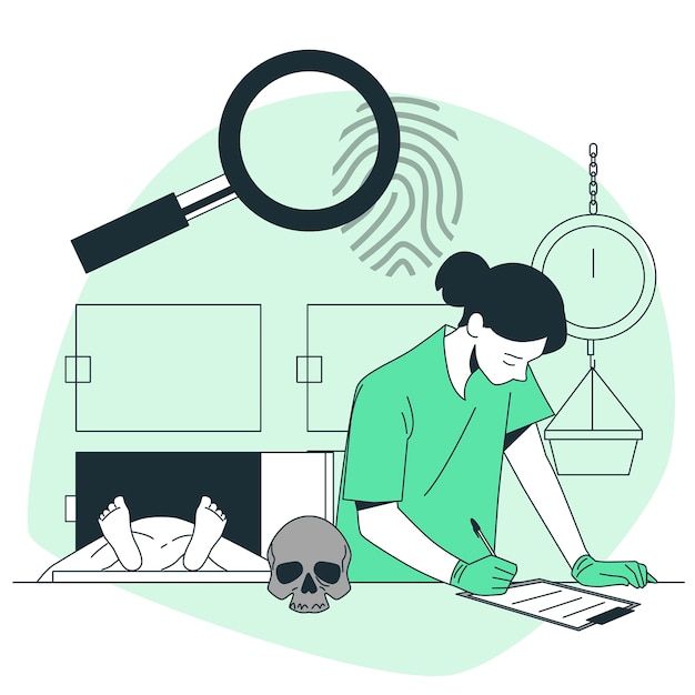 Free vector forensic medicine concept illustration