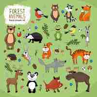 Free vector forest animals set