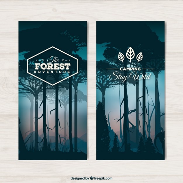 Forest landscape banners