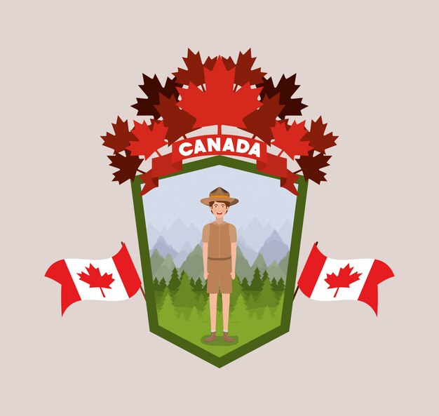 숲 레인저 소년 만화와 캐나다