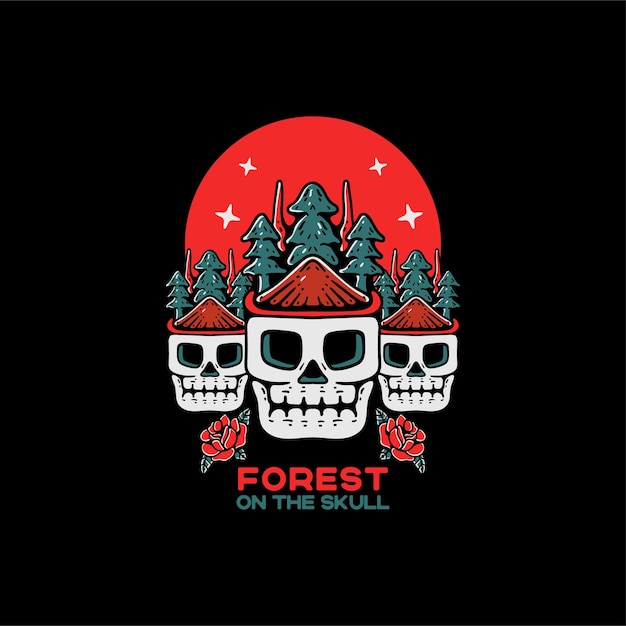 Forest on The Skull Vintage Style Character