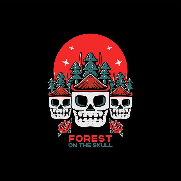 Forest on The Skull Vintage Style Character