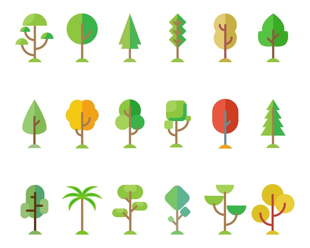 Forest trees set