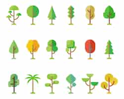 Free vector forest trees set