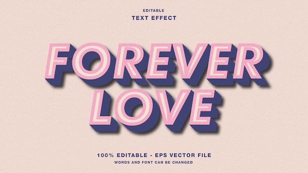 Forever love vintage style editable text effect