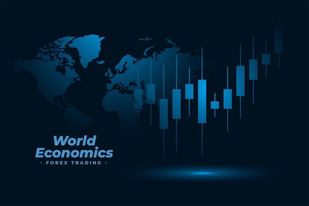 Vettore gratuito sfondo del grafico di trading forex per gli investimenti finanziari mondiali