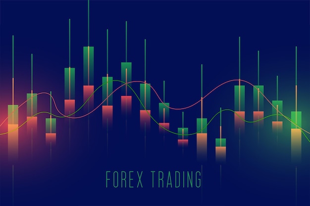 Forex trading stock market candle graph background