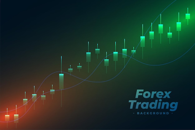 Vettore gratuito trading forex con sfondo di luci al neon