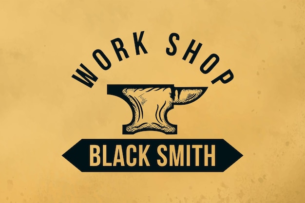 Forge, blacksmith logo or label.