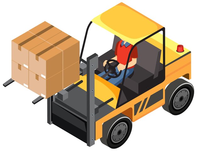 Forklift truck with delivery and logistic concept