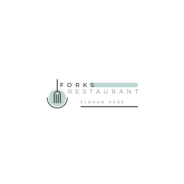 Шаблон логотипа ресторана Форкс