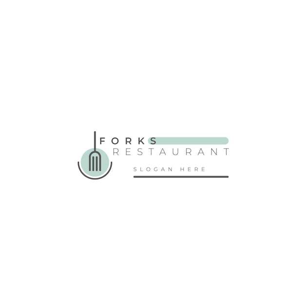 Forks restaurant logo template