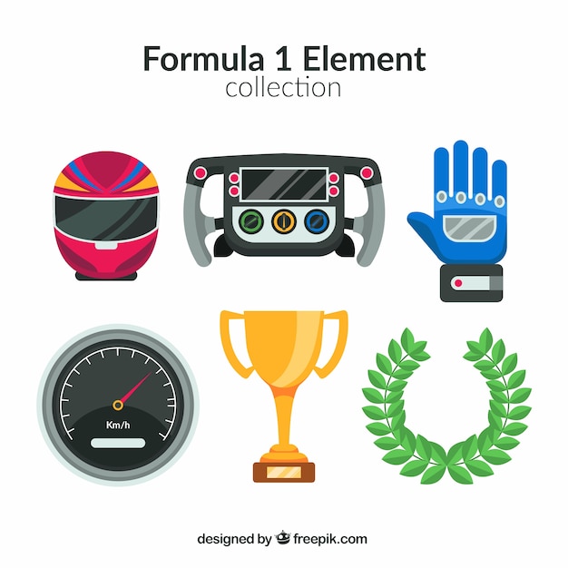 Vettore gratuito collezione di elementi di formula 1