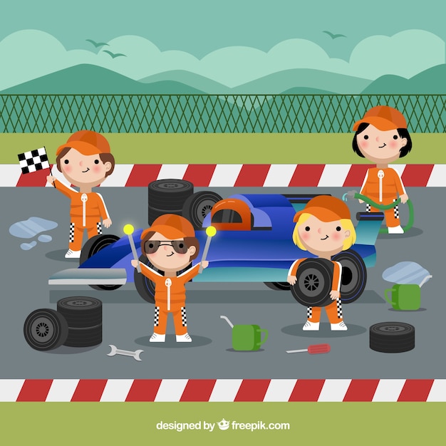 Formula 1 pit stop workers