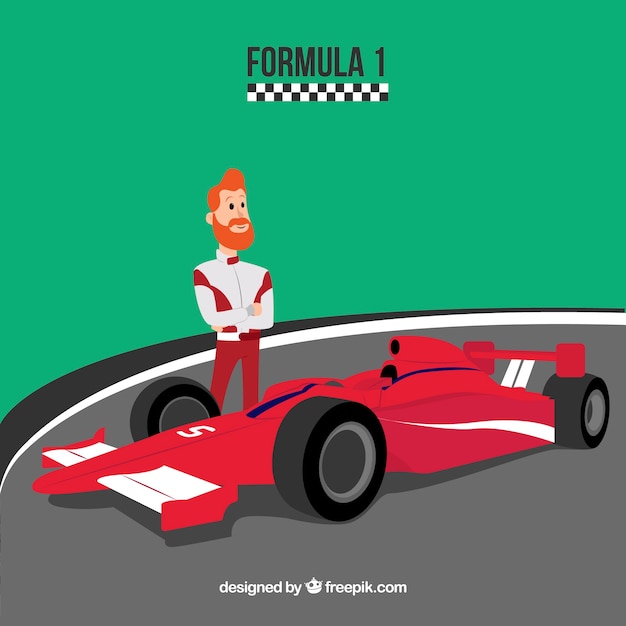 Free vector formula 1 racing car