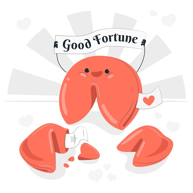 Free vector fortune cookie concept illustration