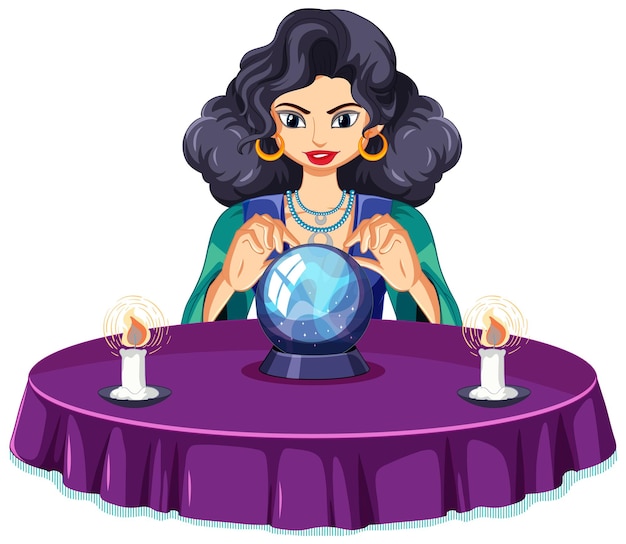 Fortune teller with crystal ball