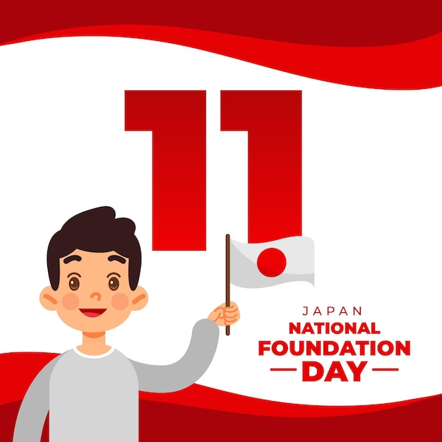 Foundation day japan flat design