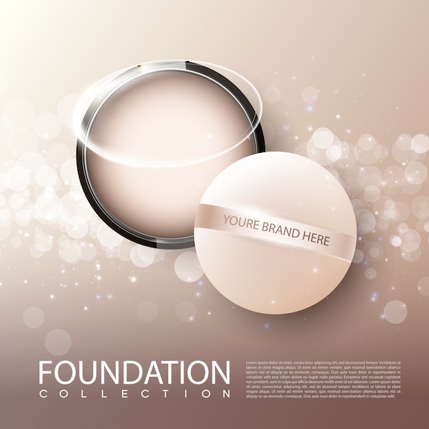 Free vector foundation female cosmetic product ads poster