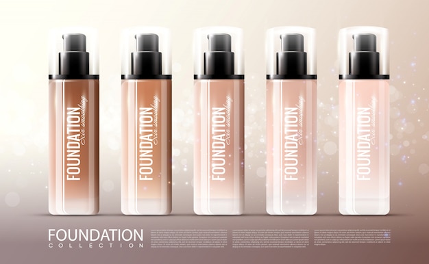 Free vector foundation skin treatment realistic template