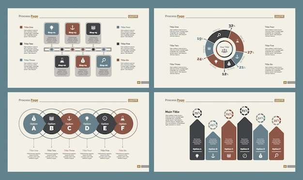 Four accounting slide templates set