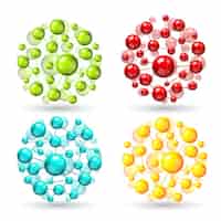 Бесплатное векторное изображение Четыре атомных сфер