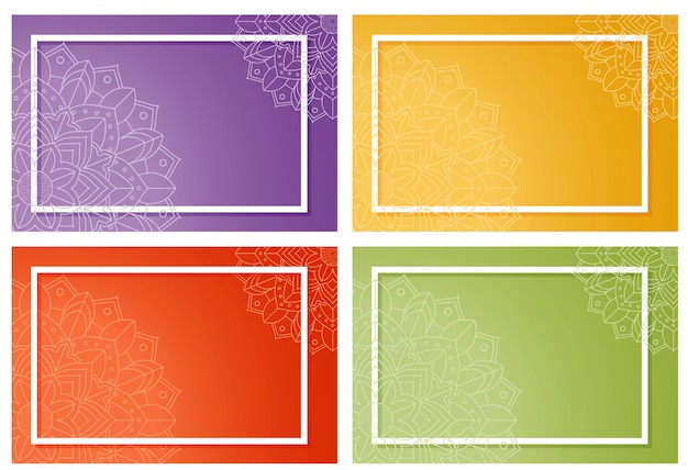 Free vector four background with mandala design