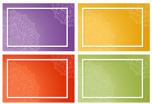 Free vector four background with mandala design