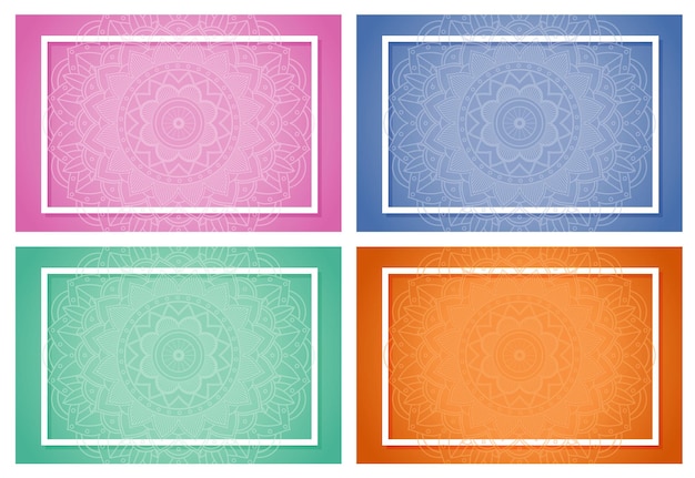 Free vector four background with mandala patterns