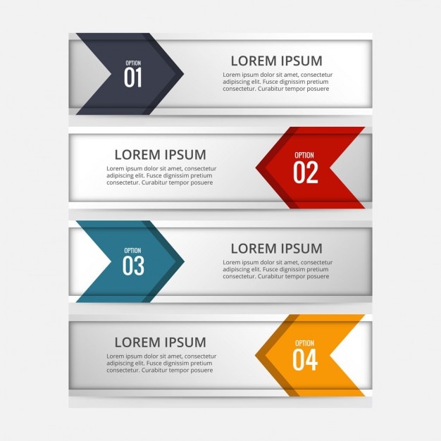 Free vector four banners with arrows for infographics