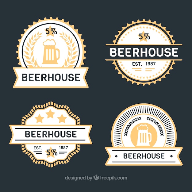 Four beer sticker retro style