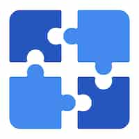 Free vector four blue puzzle pieces