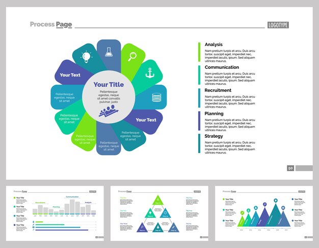 Four business slide templates set