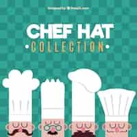 Free vector four chefs with different hats