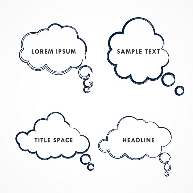 Free vector four clouds chat