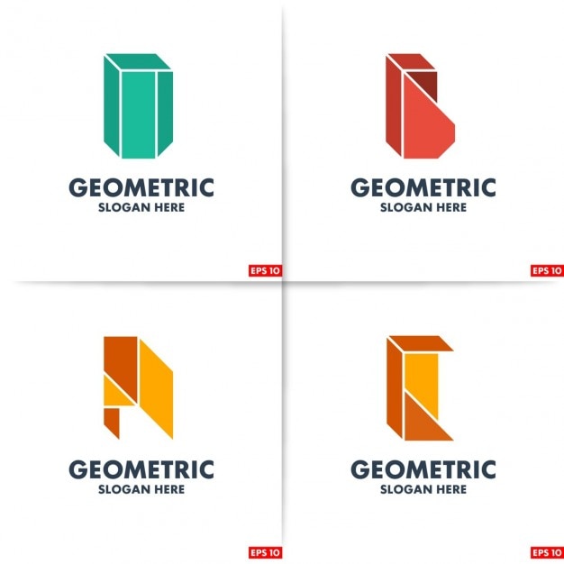 Free vector four colored geometric logos