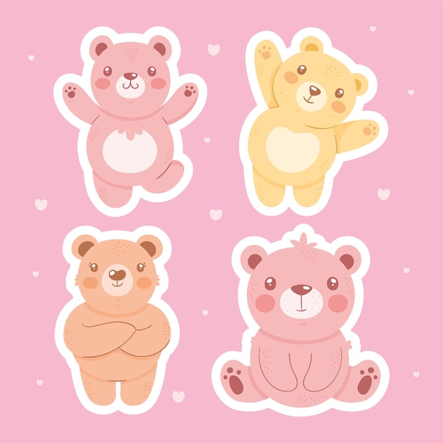 Four cute bears