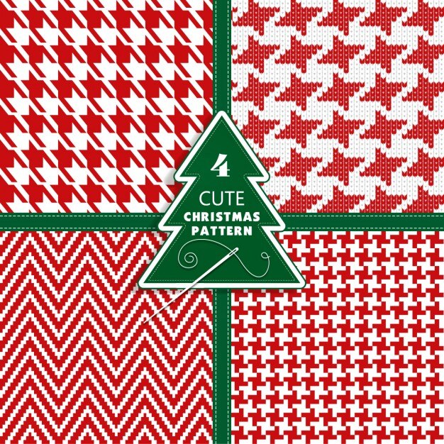 Free Vector four cute christmas patterns