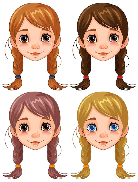 Четыре милые женщины с косами