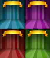 Free vector four different color stages with ribbon