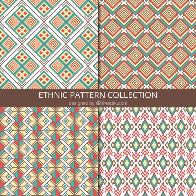 Four different ethnic patterns  