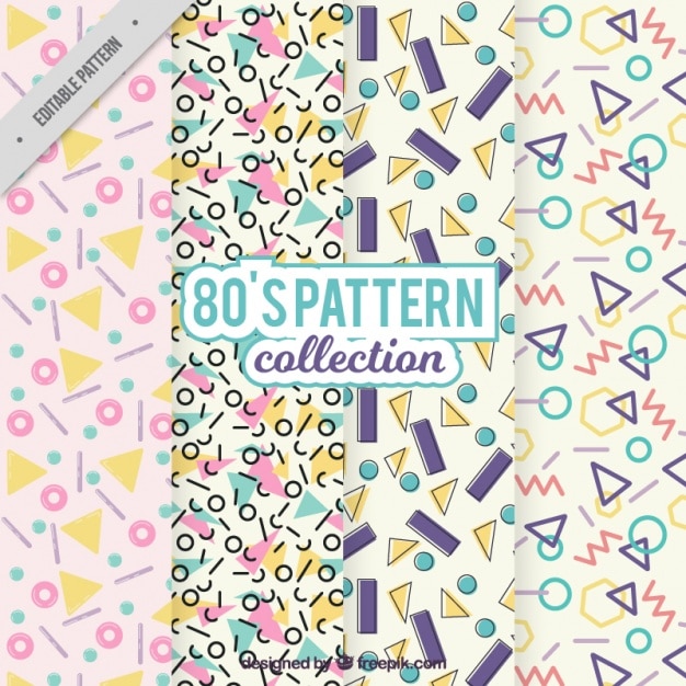 Free vector four eighties patterns