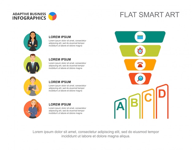 Free vector four elements plan process chart template. business data. abstract elements of diagram