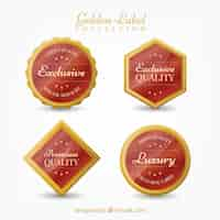 Free vector four exclusive golden stickers