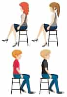 Free vector four faceless people sitting