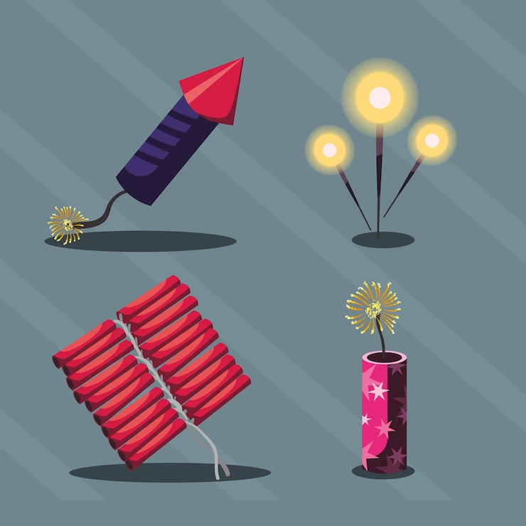 Free Vector four firecrackers items